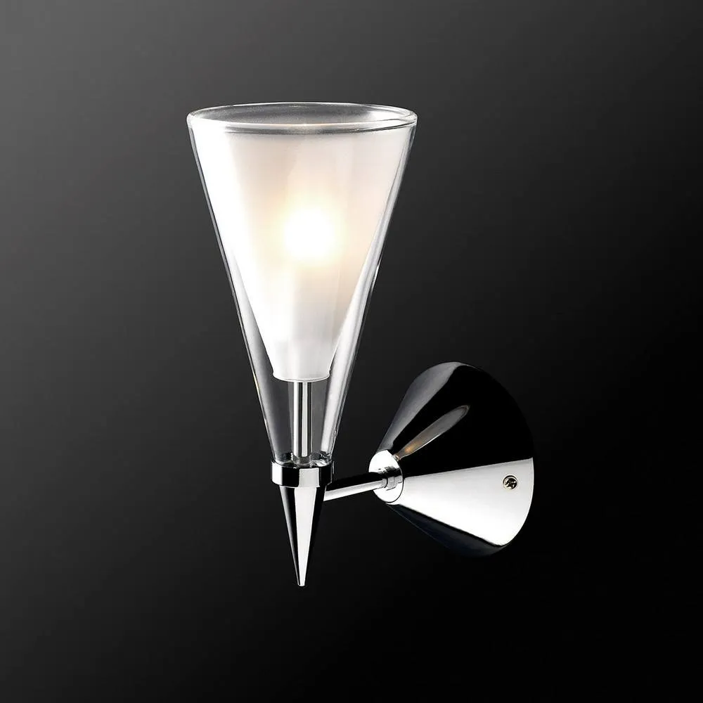 Netlighting Modern Wall Lamp Chrome 1 Light with White Clear Shade G9 in Silver