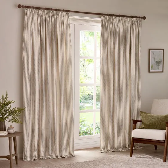 Yard Hebden Striped Pencil Pleat Curtains (Blackout Available) 2