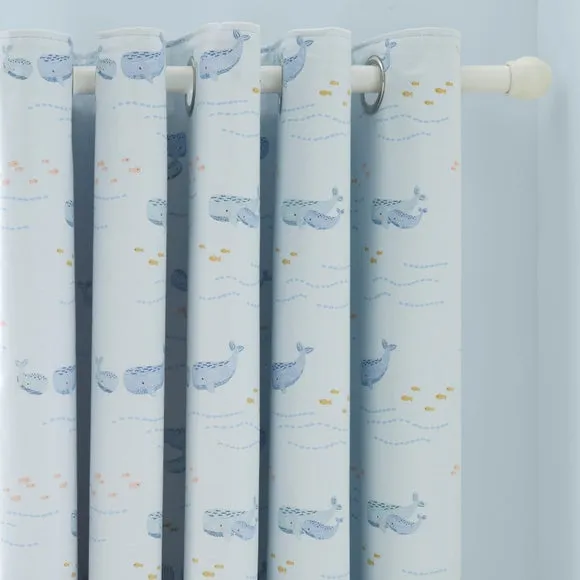Little Whales Blackout Eyelet Curtains