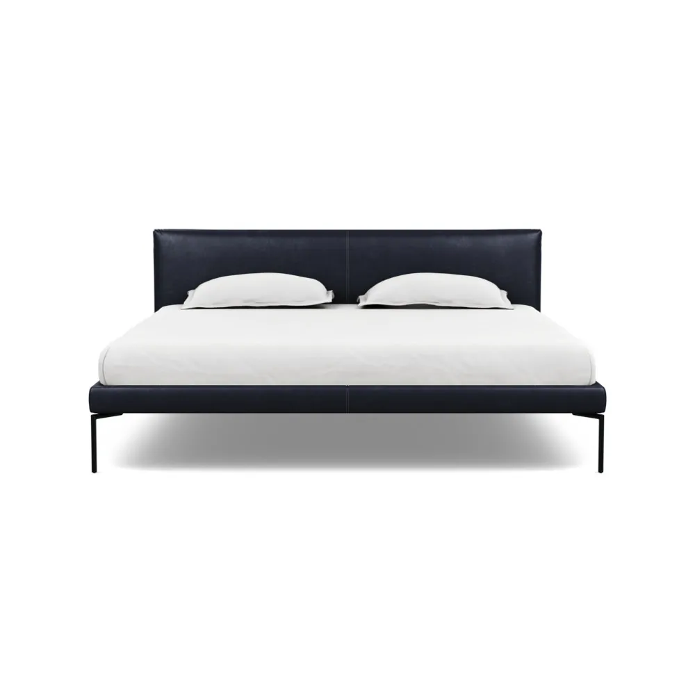 Heal's Matera Bedstead Super King Leather Stonewash Black 263 1