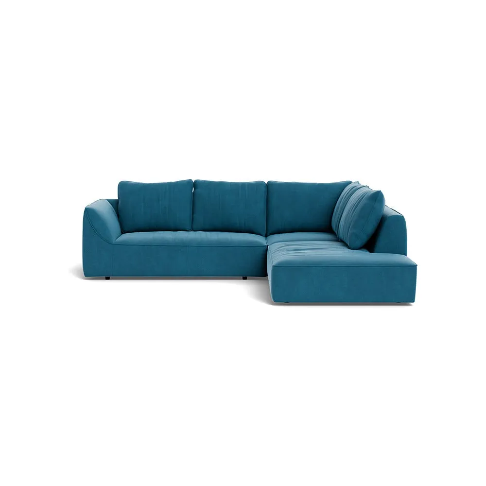 Heal's Morven Right Hand Facing Large Corner Sofa Smart Velvet Ocean 1