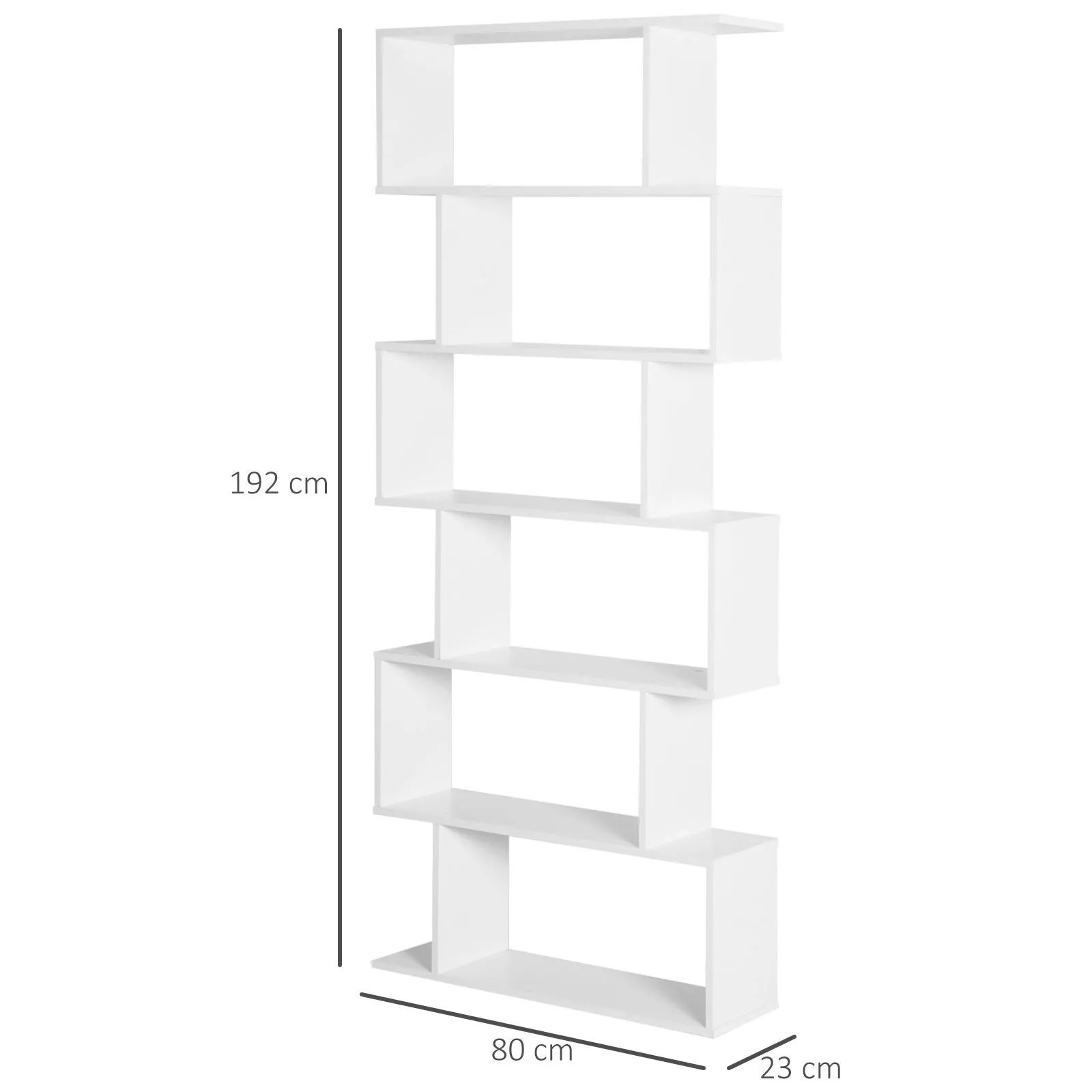 HOMCOM Storage Shelf Modern S-Shape Design Stand Unit Storage Display for Home in White 3