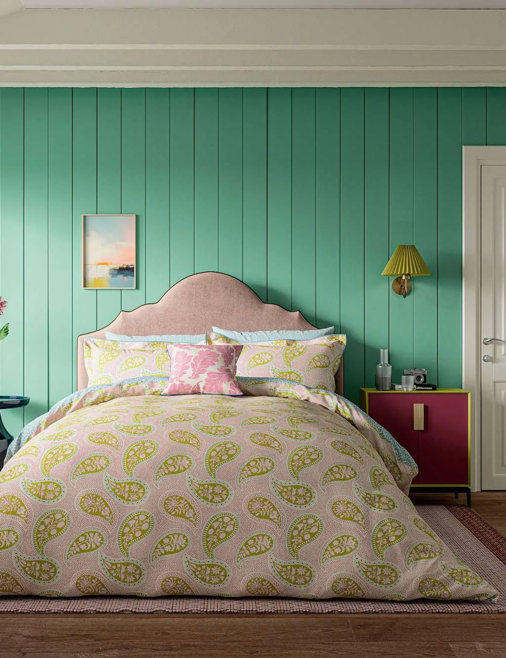 LAND & SHORE Pure Cotton Melody Bedding Set Pink Mix
