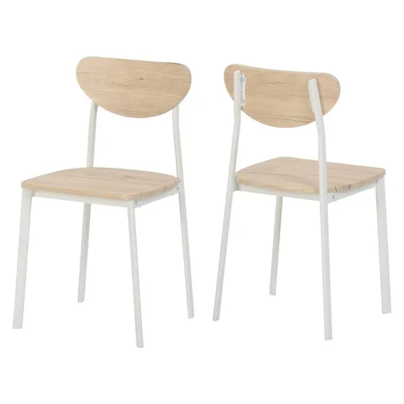 Set of 2 Riley Dining Chairs, Oak Effect 2