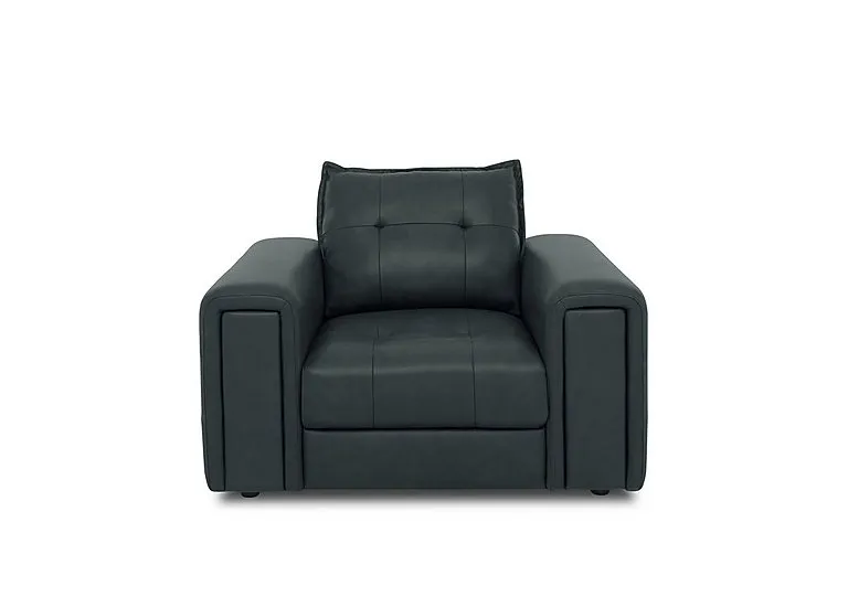 Goliath Leather Chair with Storage Drawer - Peacock