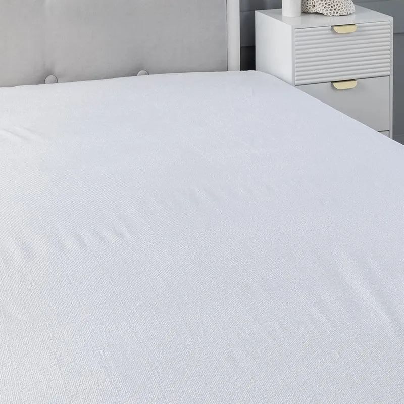 Snug City 12Inch Deep Waterproof Terry Towel Mattress Protector Soft Touch Non Noisy Fitted Sheet in White