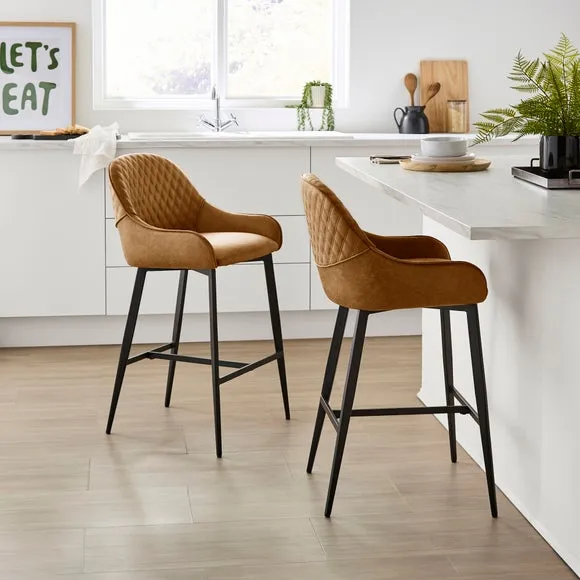 Hudson Bar Stool, Faux Leather 2