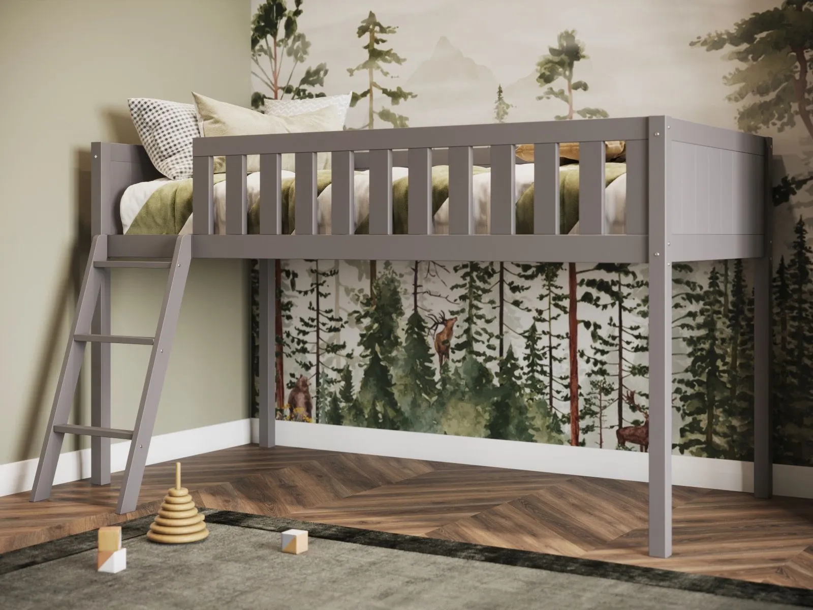 Flair Bea Mid Sleeper Cabin Bed in Grey 3