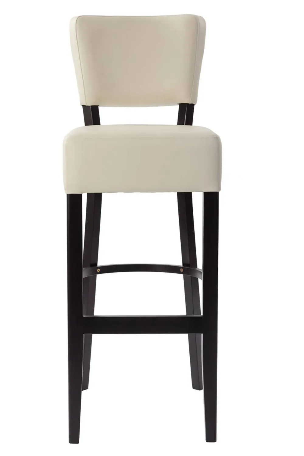 netfurniture Ultran Faux Leather Breakfast Bar Stool with Wenge Wood Frame in Cream