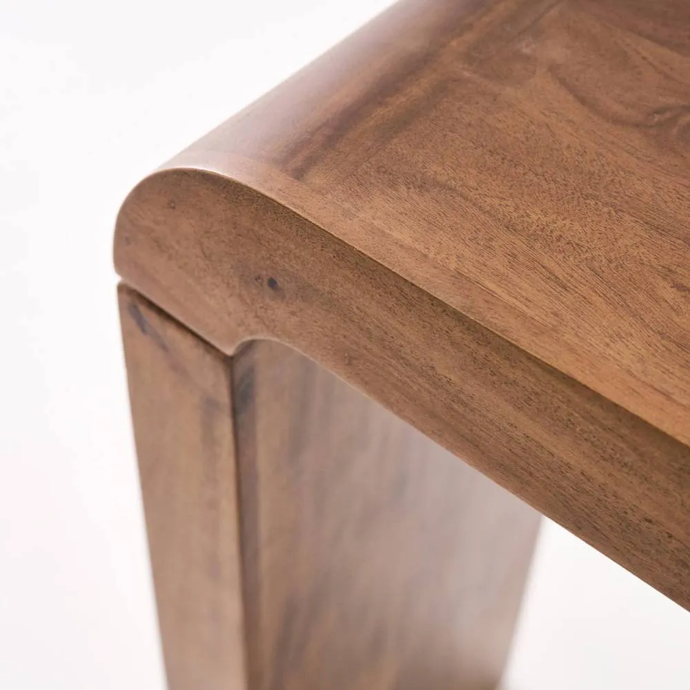 sweeek Exotic Acacia Wood Console in Dark Brown 5