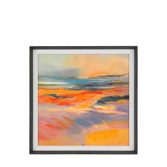 Cedar and Sage Warm Abstract Scene Framed Canvas