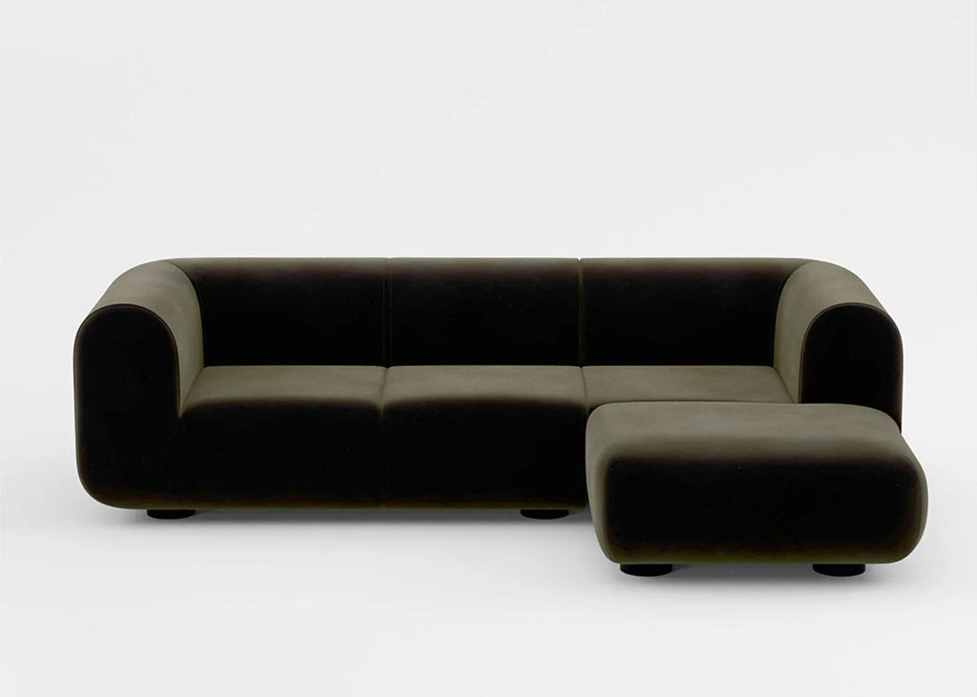 Tom Dixon Plump Corner Sofa Config 5 Royal 162 Black Legs 1