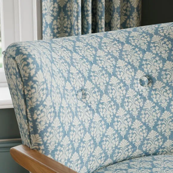Eliza Thornleigh Block Print Wooden Occasional Chair 3