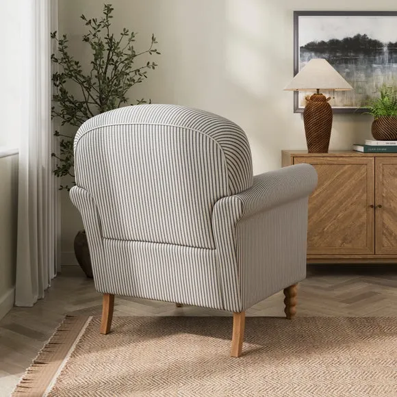 Enya Tiny Stripe Scroll Armchair 2