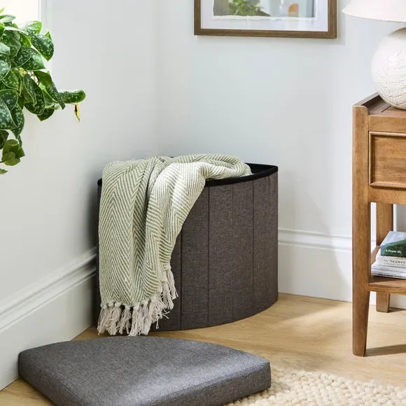Faux Linen Corner Ottoman 2