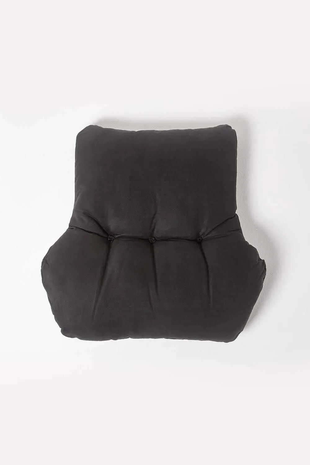 Homescapes Faux Suede Back Support Cushion in Black 3