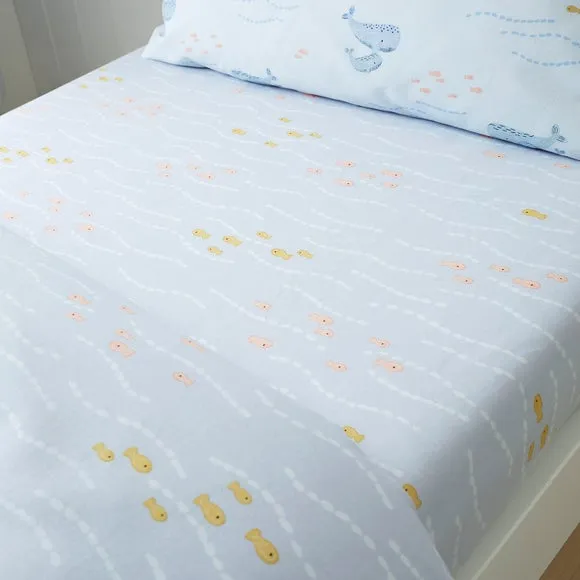 Pack of 2 Little Whales 100% Cotton Fitted Bed Sheets 2