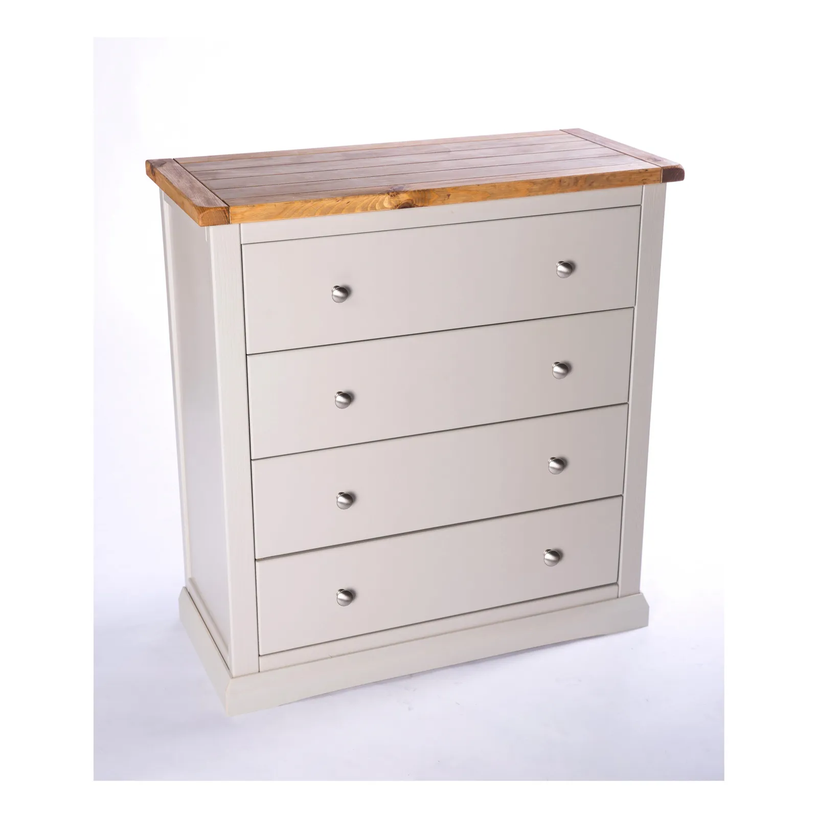 Cabinet Bits Loreo 4 Drawer Chest of Drawers Chrome Knob in Light Grey 3