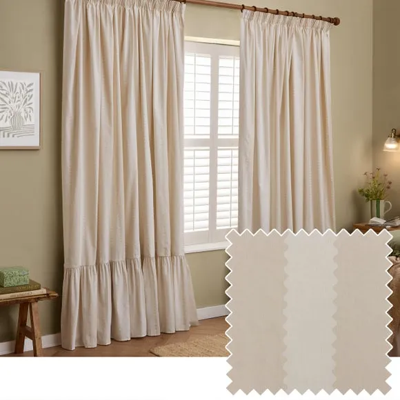 Furn. Birdie Stripe Pencil Pleat Curtains 5