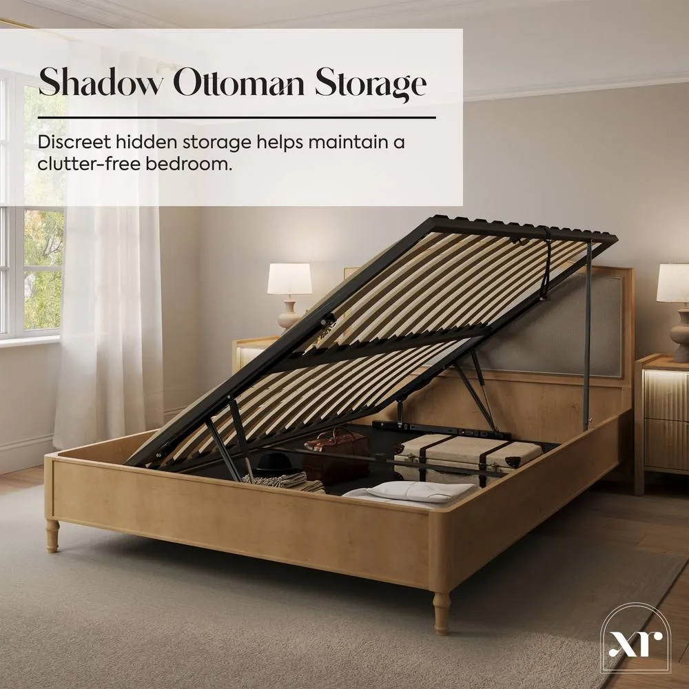 X Rocker Emy French Style Wooden Shadow Ottoman Bed - Natural - Oak 6