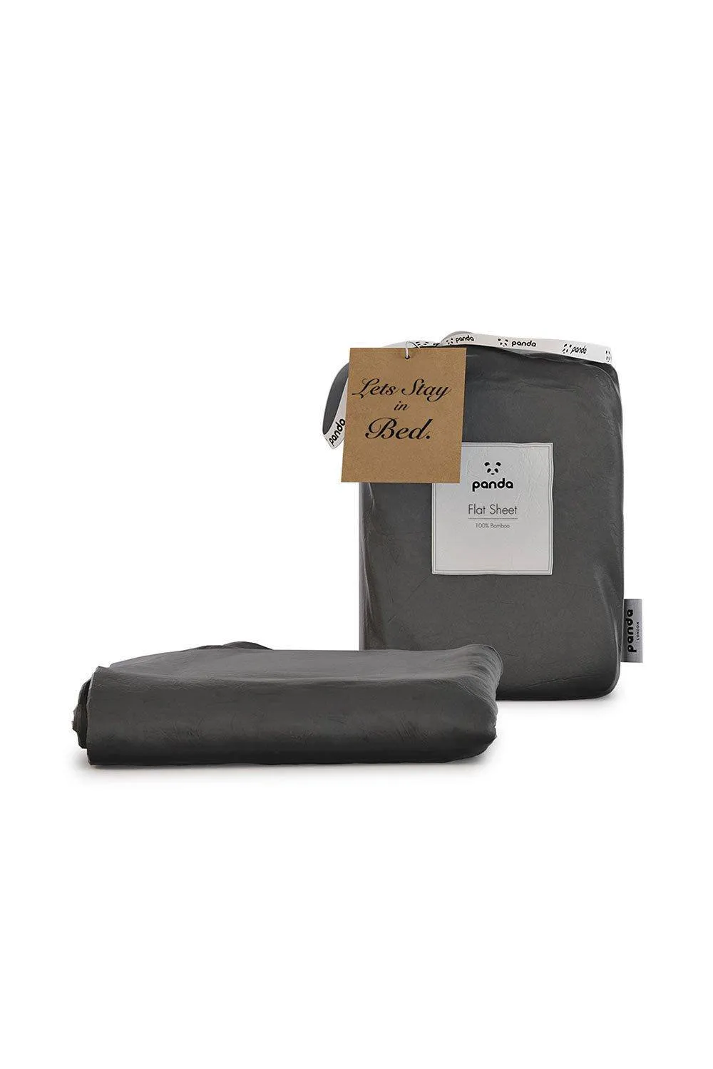 Panda London Panda 100% Bamboo Flat Sheet in Dark Grey 1