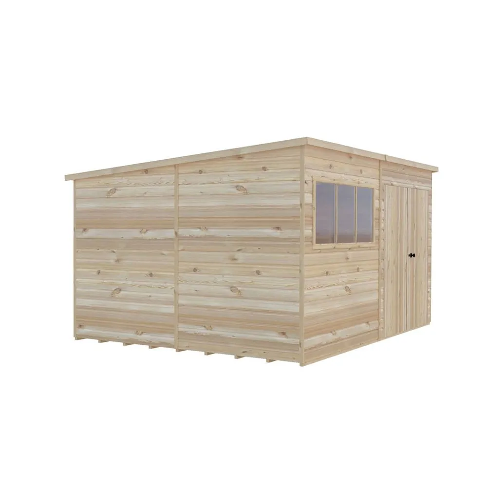 Shires Ranger 12 x 10 Feet Double Door Shed - L299 x W359 x H213.9 cm in Light Tan 3