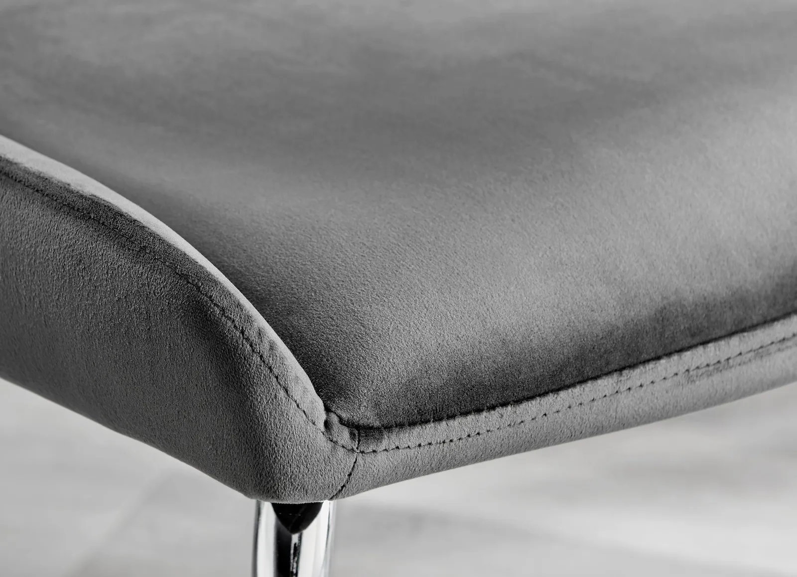 FurnitureboxUK Set of 2 Nora Deep Padded Luxurious Dining Chairs Upholstered In Soft Velvet With Chrome Legs in Dark Grey 4