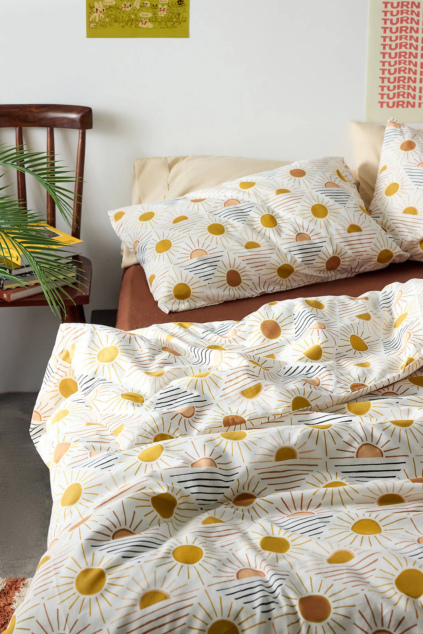 Geometric Sun Duvet Set - Orange 5