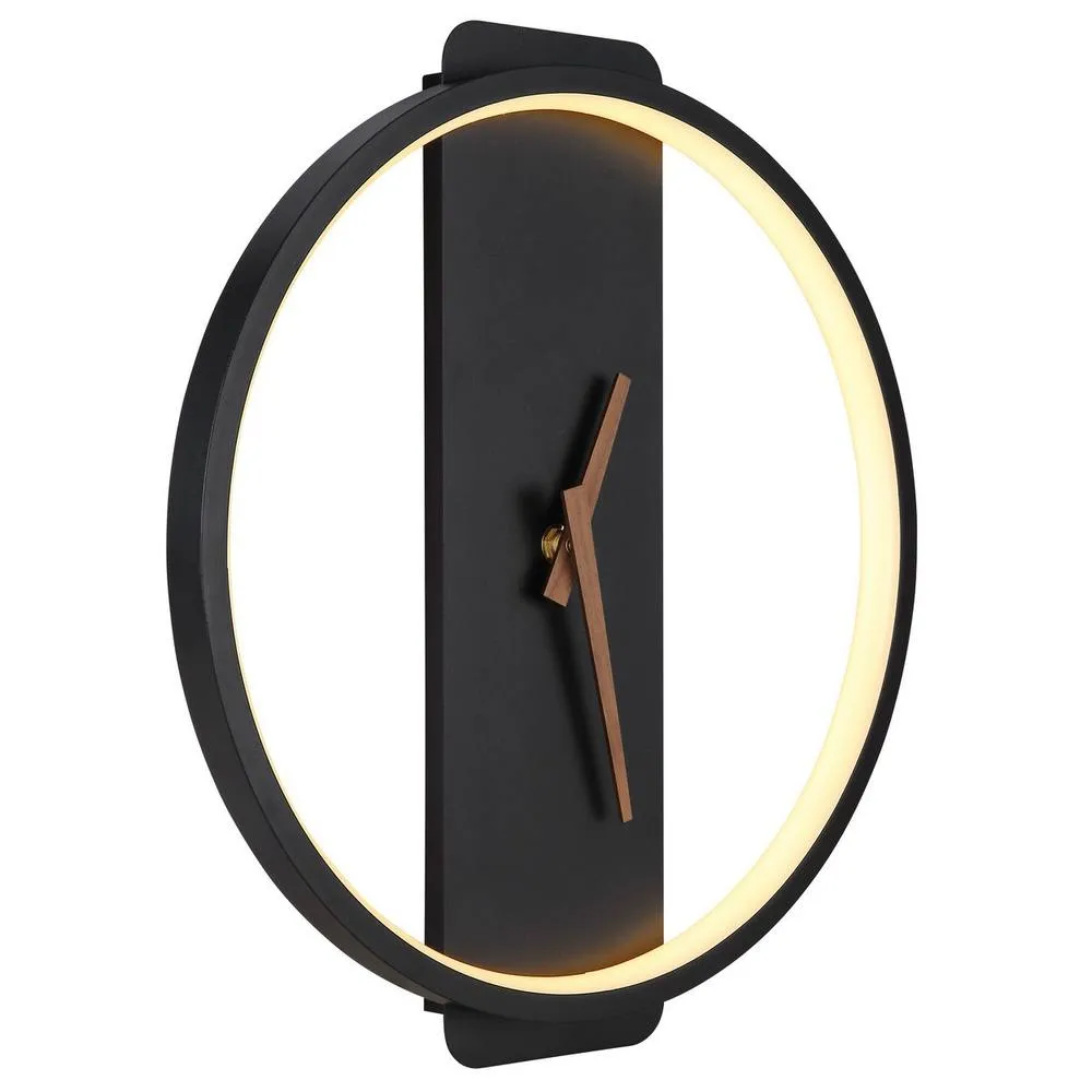 Netlighting Sussy Clear Integrated LED Wall Lamp Matt Black LED 3000K Clock 4