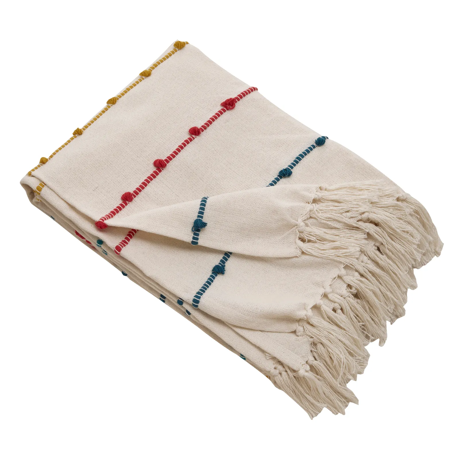 Harley Throw Beige/Red/Blue