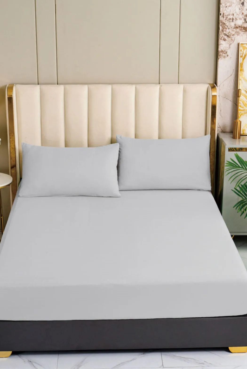 Ezysleep 100% Egyptian Cotton Silver Fitted Sheet