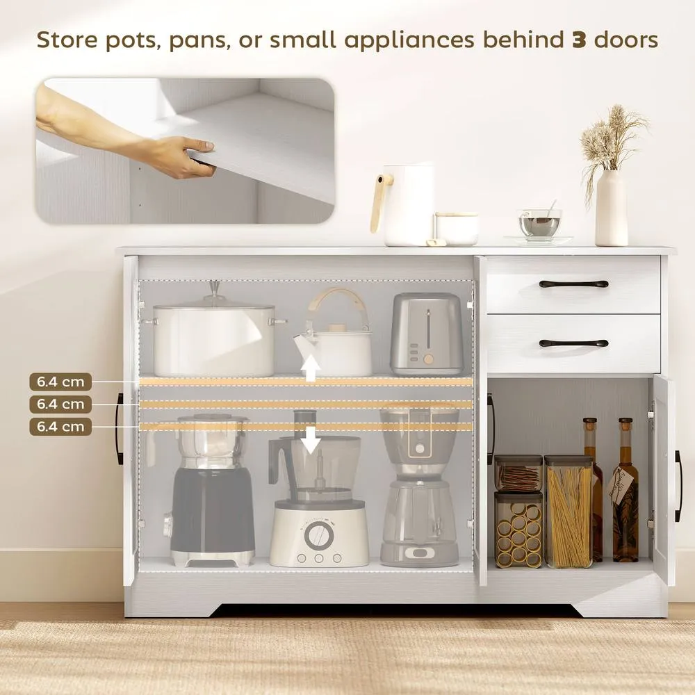 HOMCOM Sideboard with Soft-Close Doors, Modern Storage Cabinet White 4