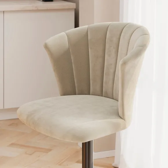 Kendall Bar Stool with Black Legs, Velvet 3