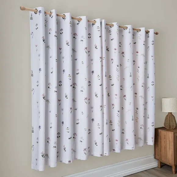Pressed Floral Blackout Eyelet Curtains 3
