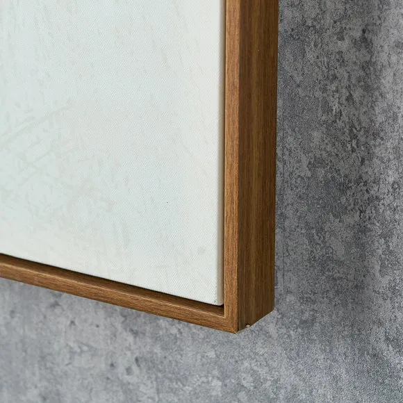White & Terracotta Abstract Oak Effect Framed Canvas 3