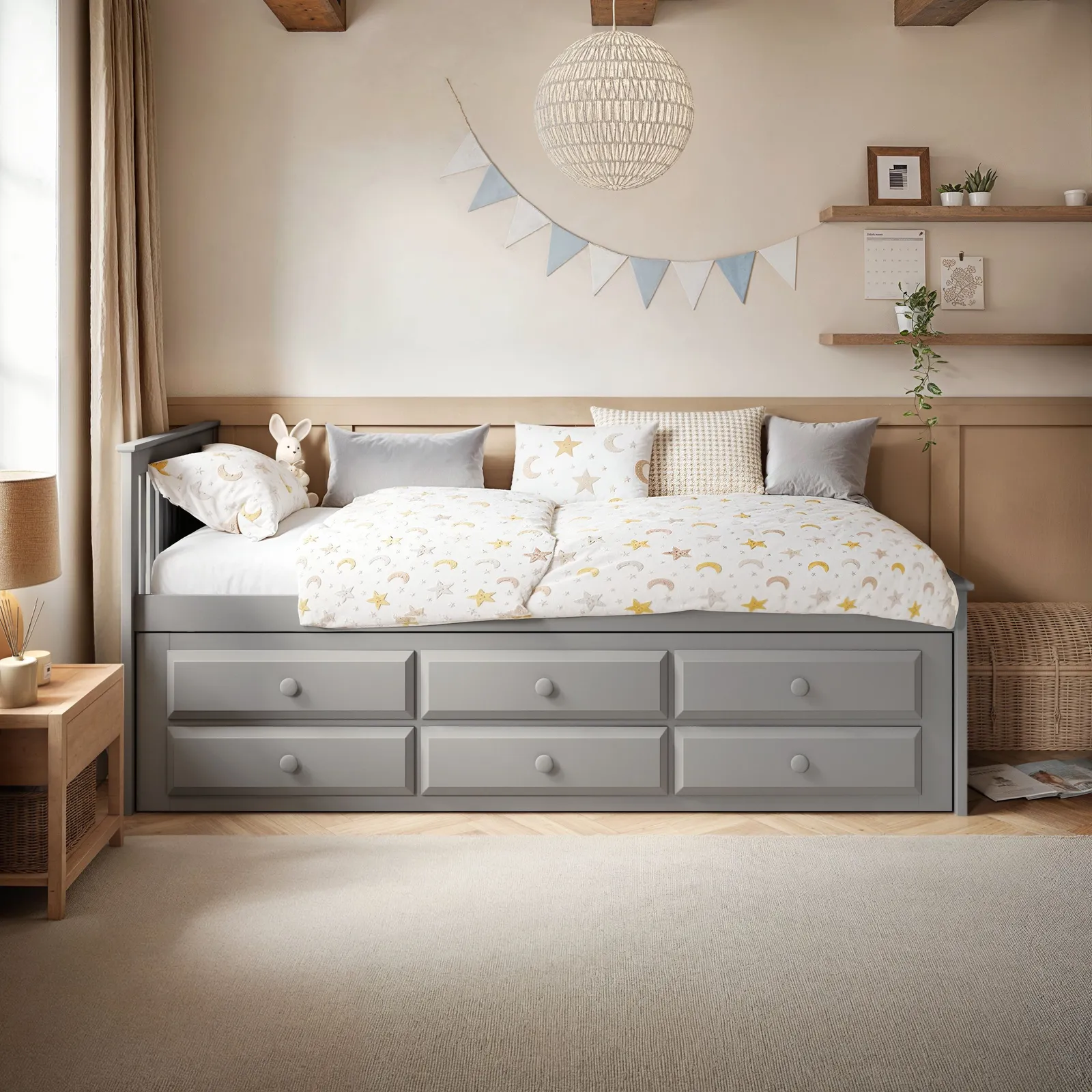 Flair Montana Captains Bed with Drawers in Grey 4