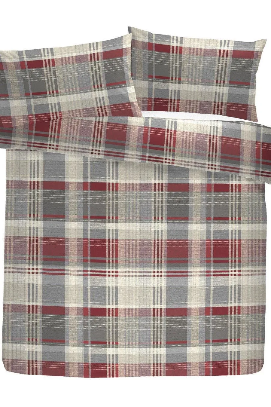Appletree 'Connolly' 100% Brushed Cotton Duvet Cover Set in Red 4