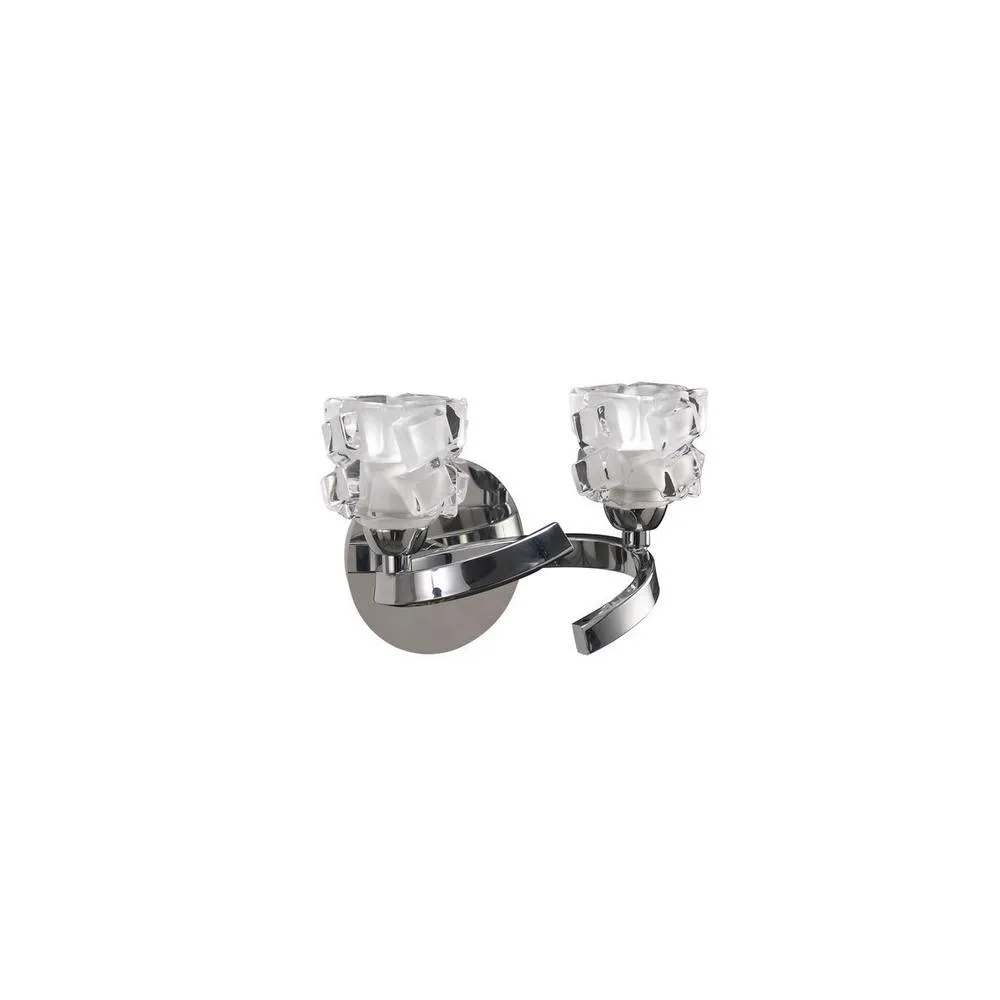 Netlighting Ice Wall Lamp Switched 2 Light G9 Polished Chrome in Grey