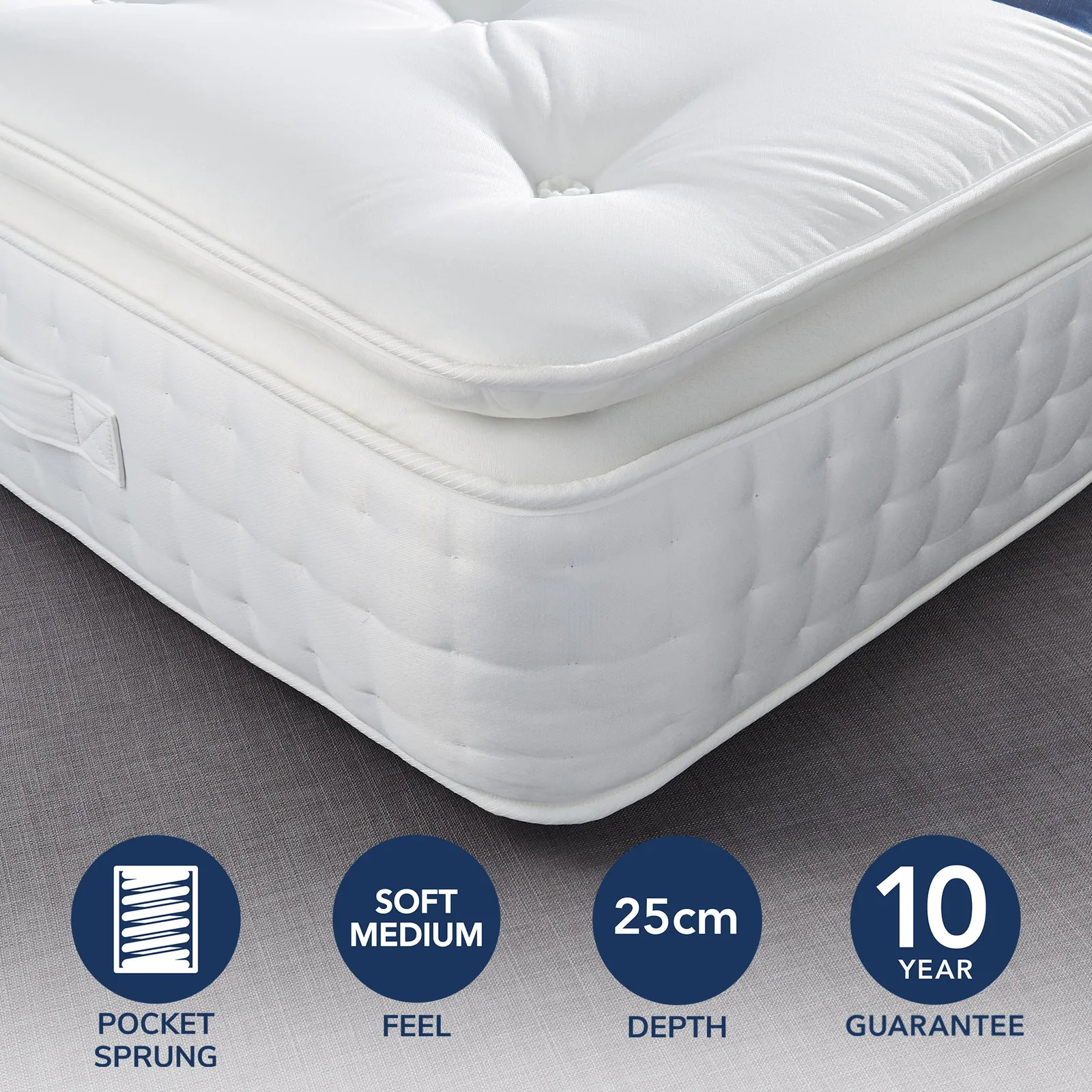 Fogarty Dreamy Comfort Pillow Top 1000 Pocket Sprung Mattress White