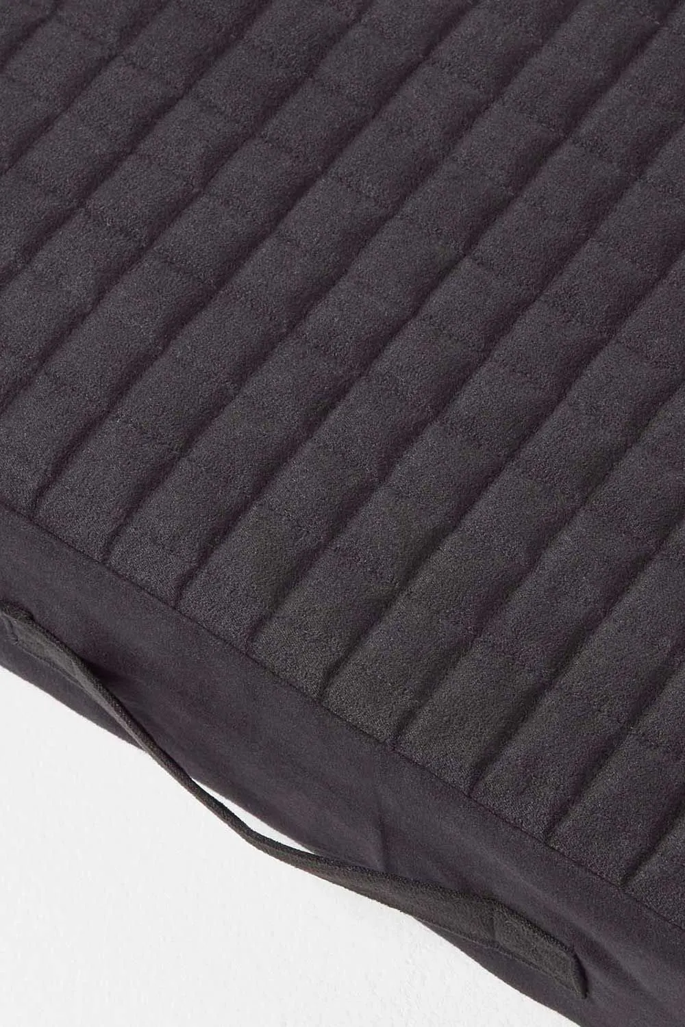 Homescapes Quilted Polyester 2 Seater Orthopaedic Booster Cushion Cover in Black 6