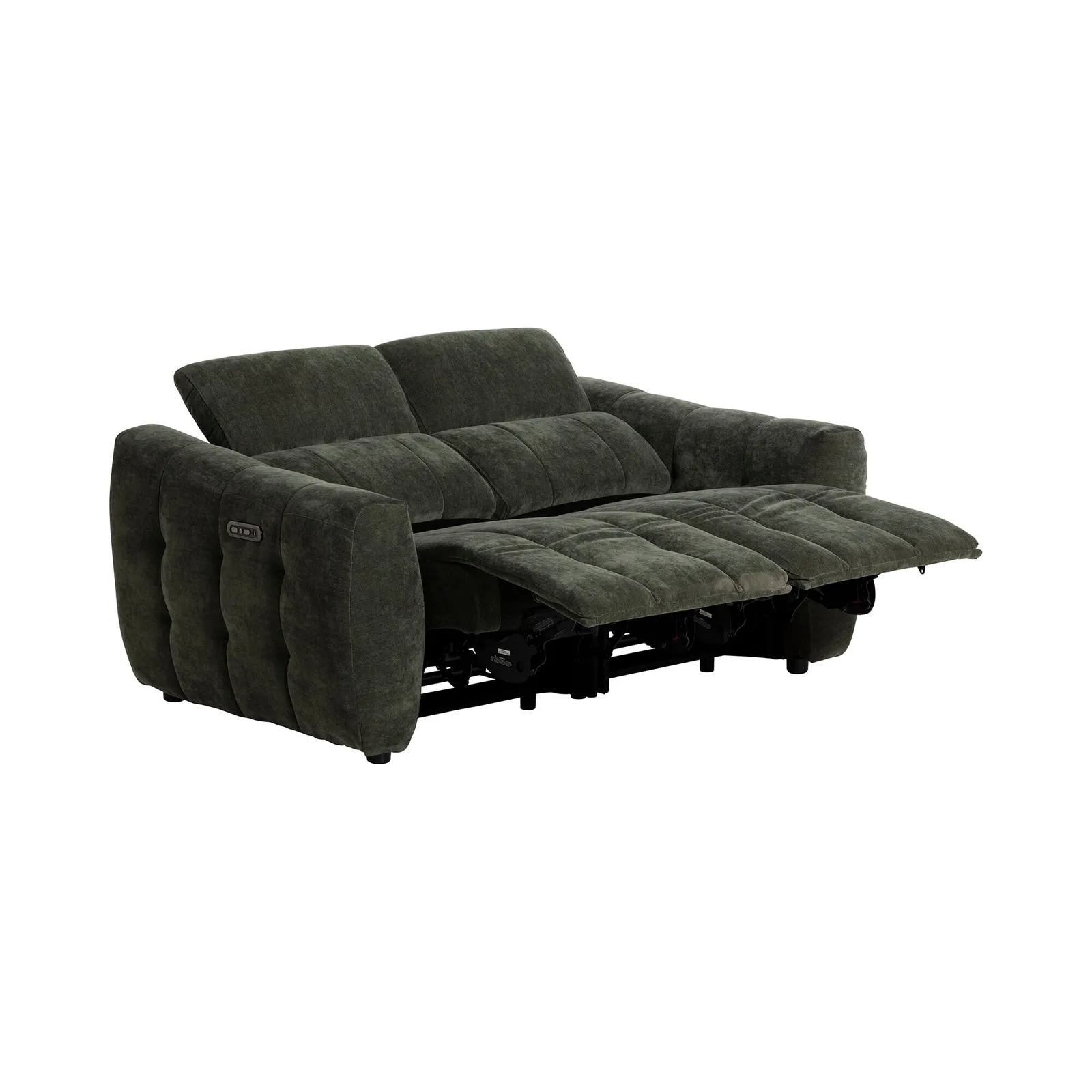 Montgomery 2 Power Seater & Headrest Recliner Sofa, Green Fabric | Barker & Stonehouse 5