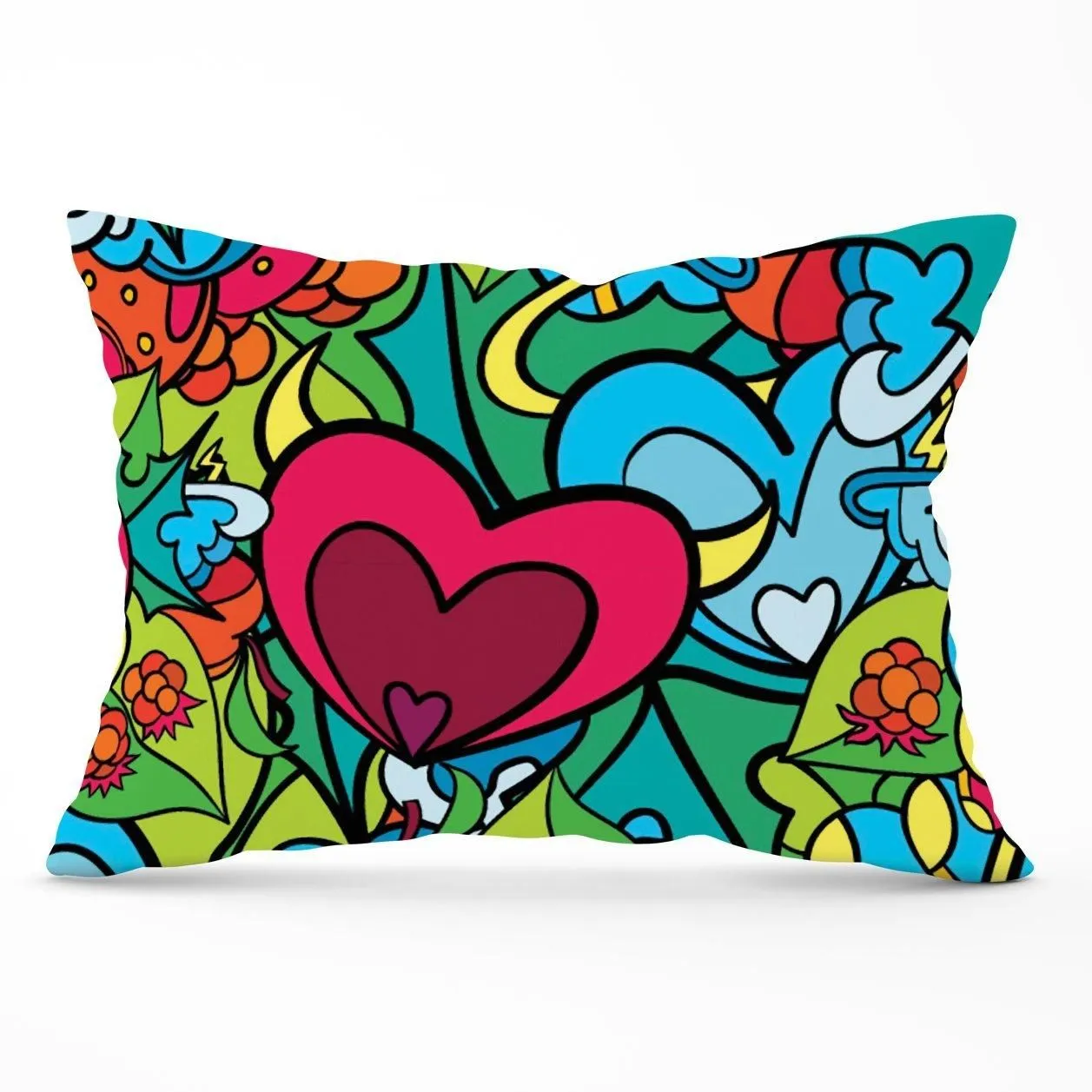 Warren Reed - Designer Hippie Psychedelic Pattern Cushions in Blue