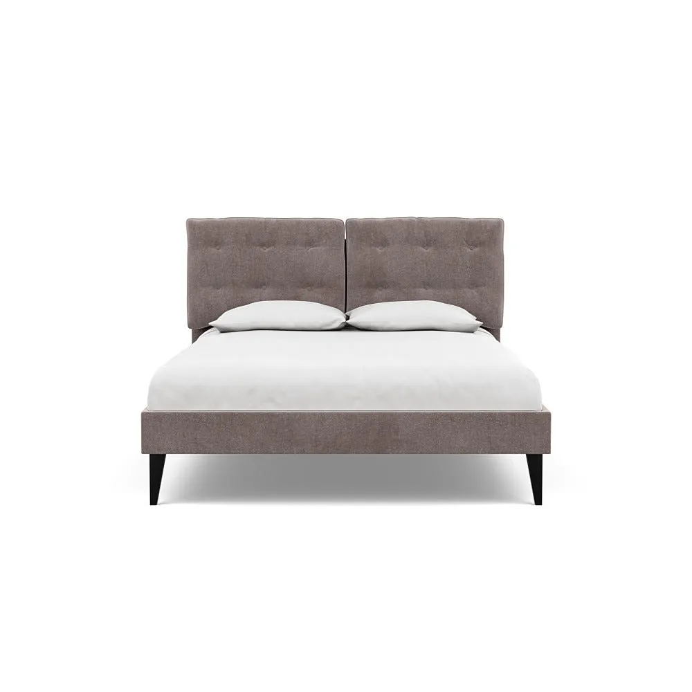 Heal's Mistral King Bed Smart Luxe Velvet Mushroom Black Feet