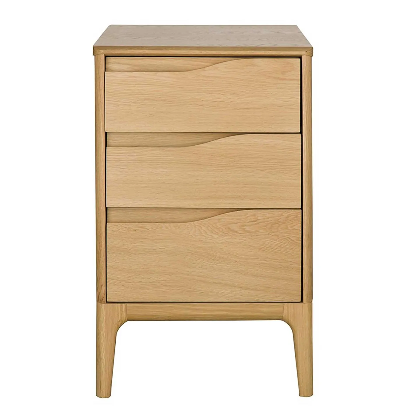 Ercol Rimini 3 Drawer Bedside Cabinet, Neutral Oak | Barker & Stonehouse 3