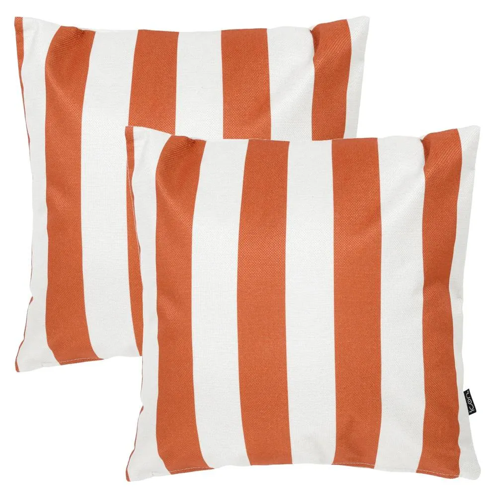 icon 2 Pack Cushion 43x43 Kyoto Fabric, Stripe, Terracotta