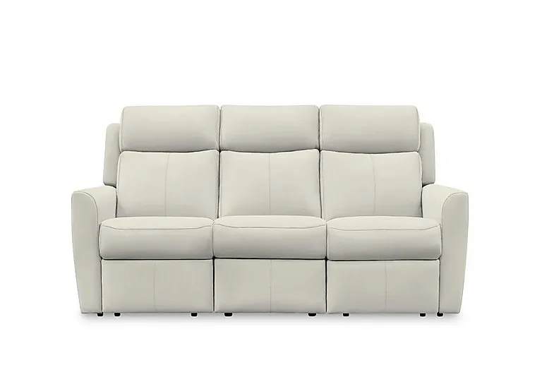 Wren 3 Seater Leather Sofa - No Recliner - Oxford Light Grey