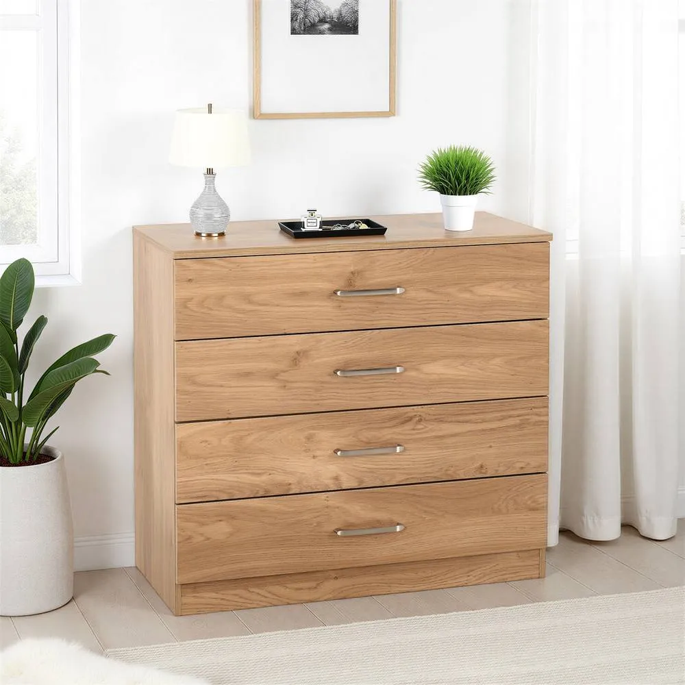 Seconique Dakotia 4 Drawer Chest in Light Oak 1