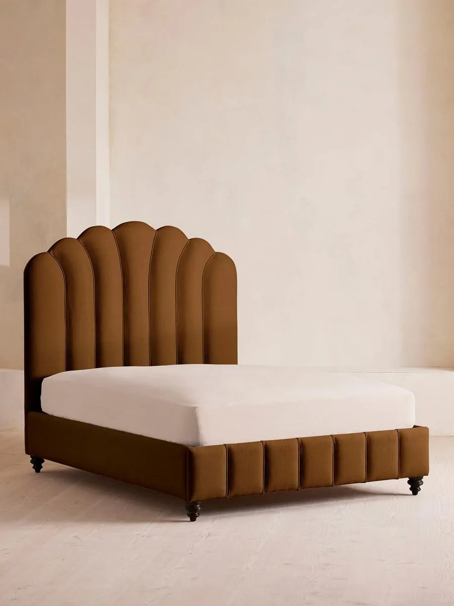 Manette Bed, Super King, Linen, Terracotta