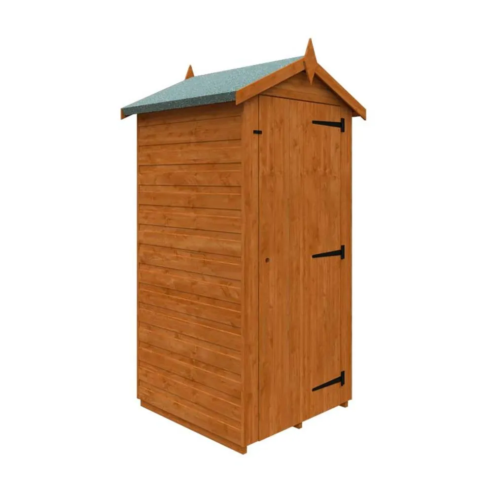 Buttercup Farm 3 x 3 Feet Tool Tower 12mm Shed - Solid Wood/Softwood/Pine in Burnt Orange