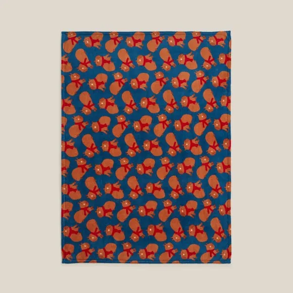 Capybara Printed Fleece 170cm x 130cm Throw Blanket 3